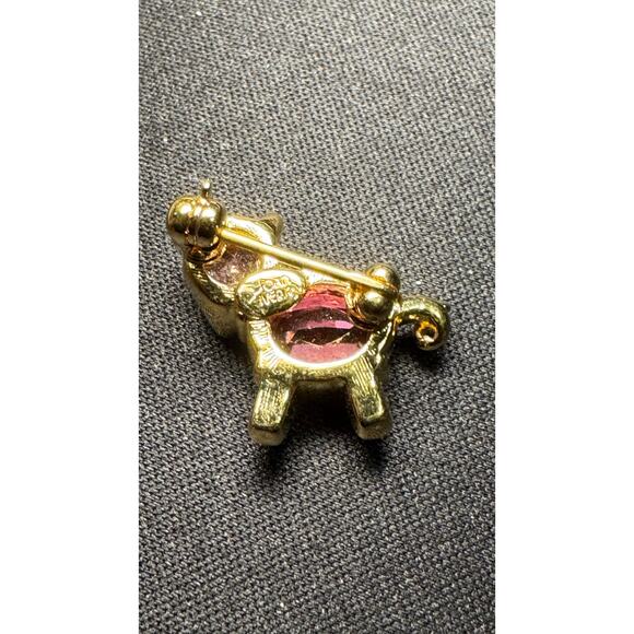 Vintage Joan Rivers Crystal Pig Brooch - Picture 3 of 4
